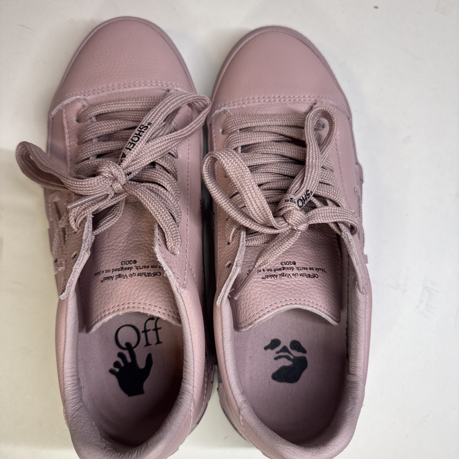 Off-White Vulcanized High Pink Leather Sneakers EU Size 40 US 9.5