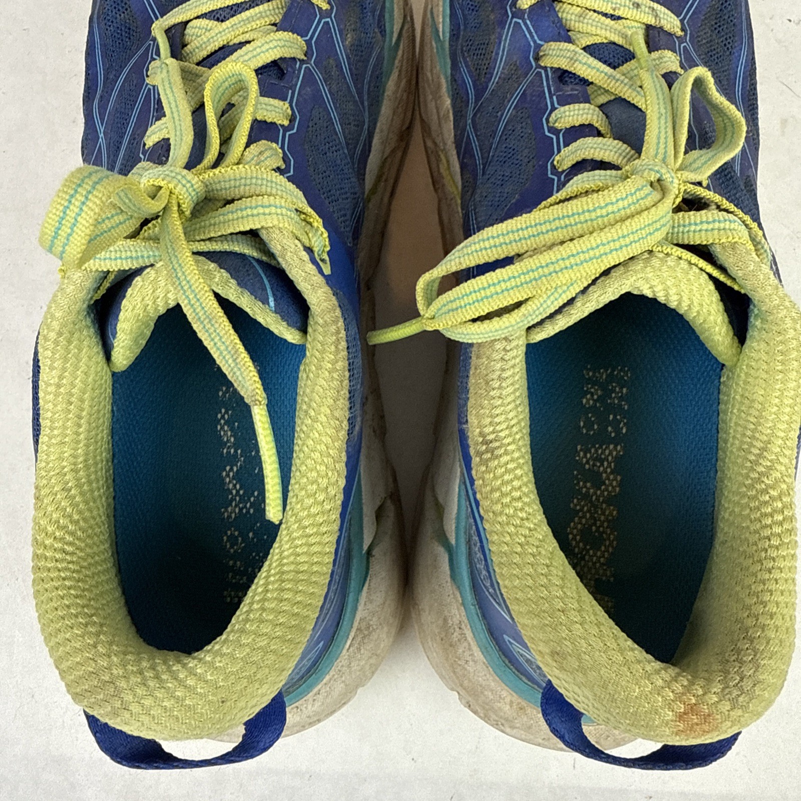 Hoka One One Clifton 2 Shoes Blue Yellow Women’s Size 7/EU 38 2/3 Road Runner Lt