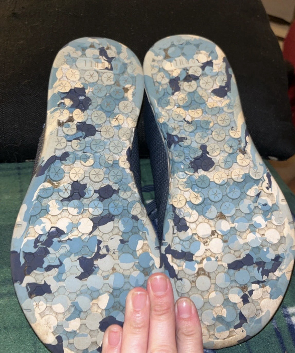 NOBULL Women’s Size 8, Low Top Athletic Sneakers Lace Up Blue/White Camouflage