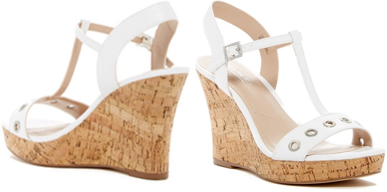 Charles David WHITE Lemur Wedge Sandal Sz 10 M US – now $59.99
