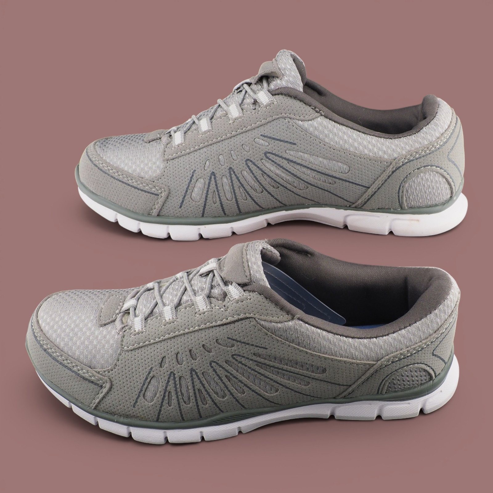 Danskin Now Womens Memory Foam Walking Shoes Gray Athletic Sneakers Size 6