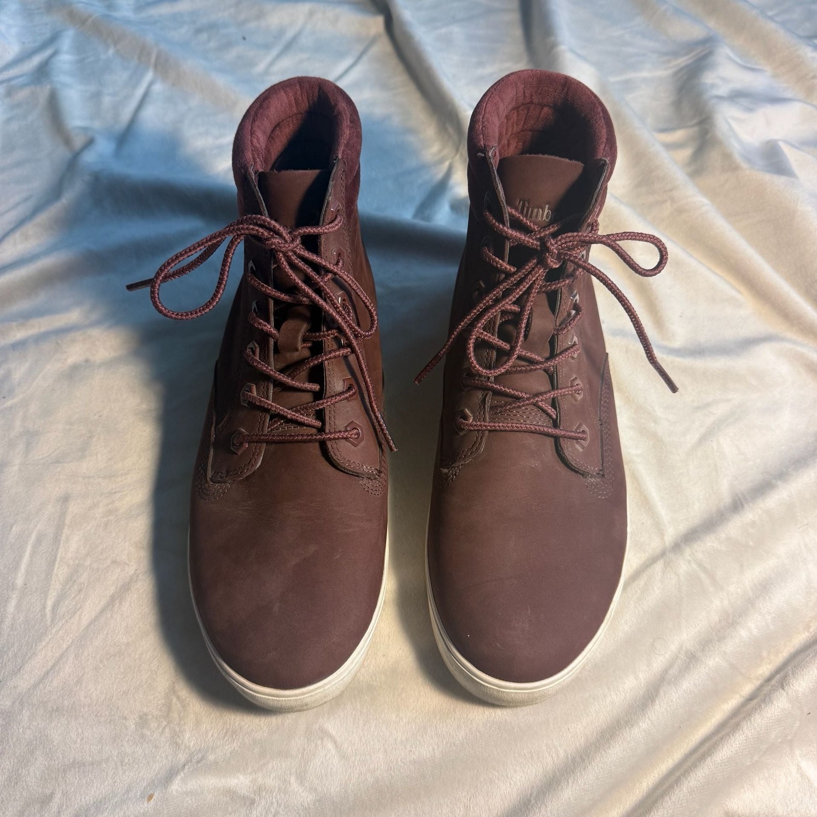 Timberland Women’s Dausette High-Top Lace-Up Sneaker Boots in Burgundy Nubuck