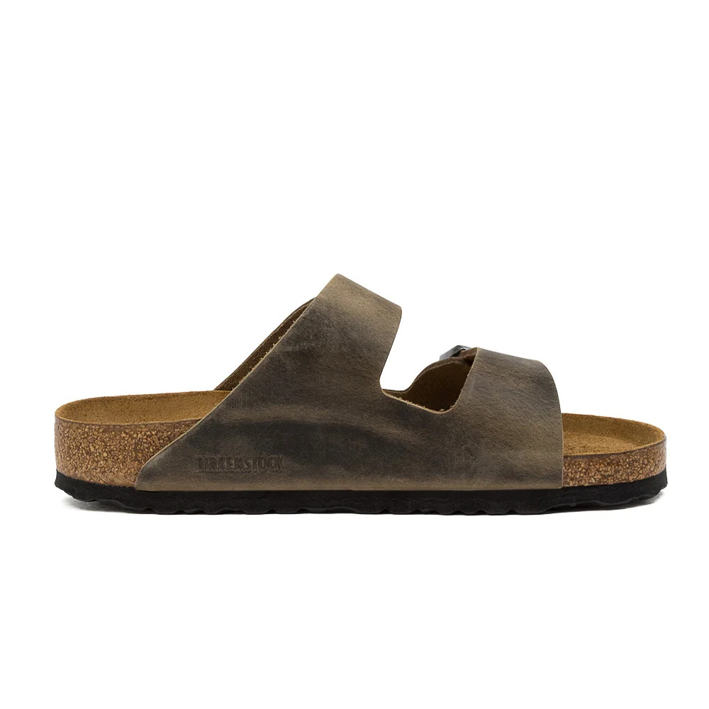 Birkenstock Arizona Faded Khaki Oiled Leather Two-Strap Sandals Women’s Shoes