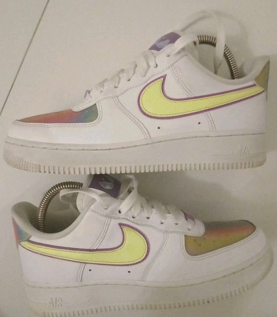 Nike Air Force 1 Shoes Low Easter 2020 -Holographic CW0367-100 Women’s Sz 7.5