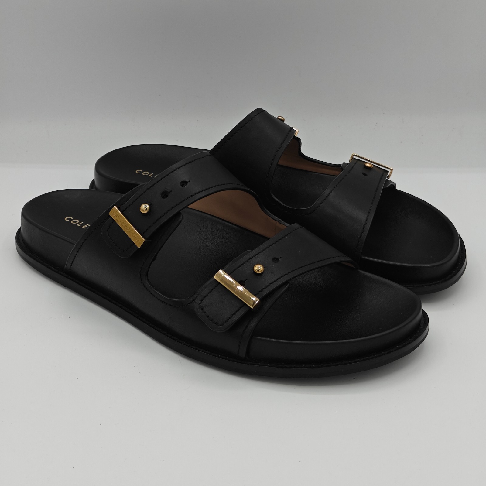 Cole Haan “Marisol” Women’s Leather Adjustable Double Banded Sandals Black