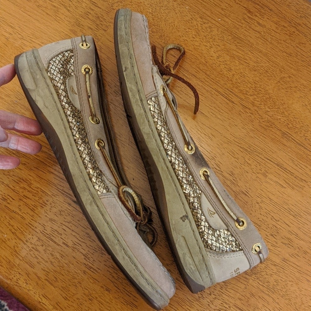 Sparkly Sperry Topsiders Boat Shoes Size 7