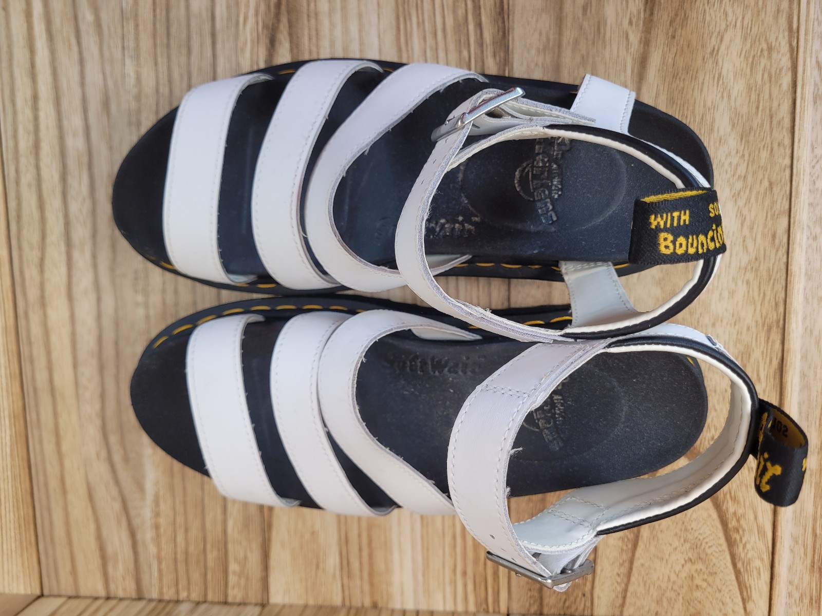 Doc Dr Martens Blaire Quad Platform White Leather Sandals Straps Womens Size 9