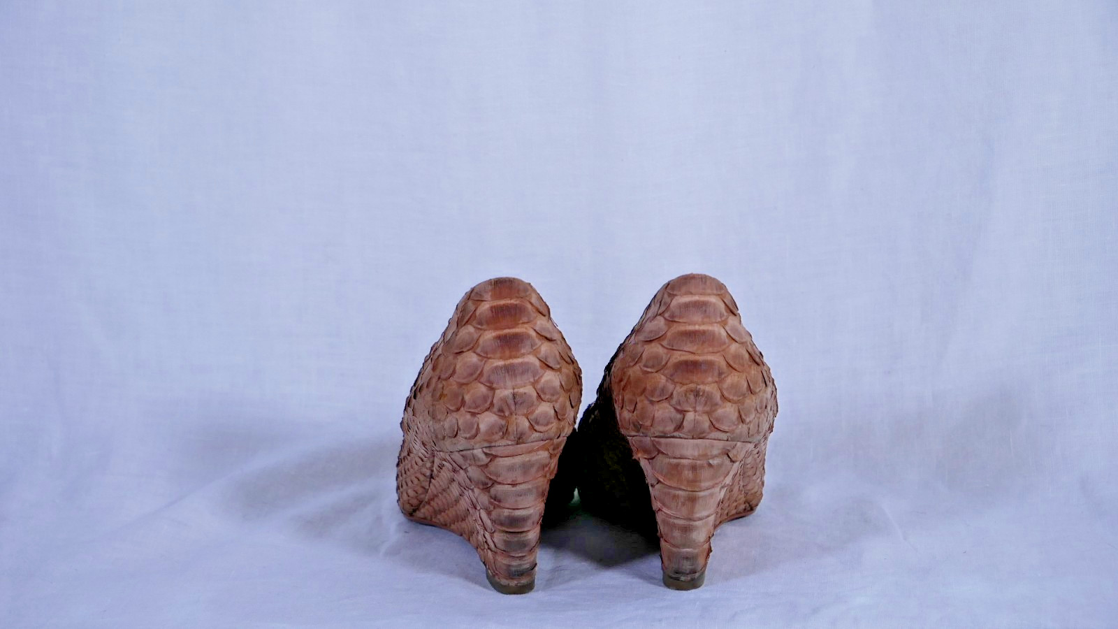Devi Kroell Beige Snake Skin Boots Size 37