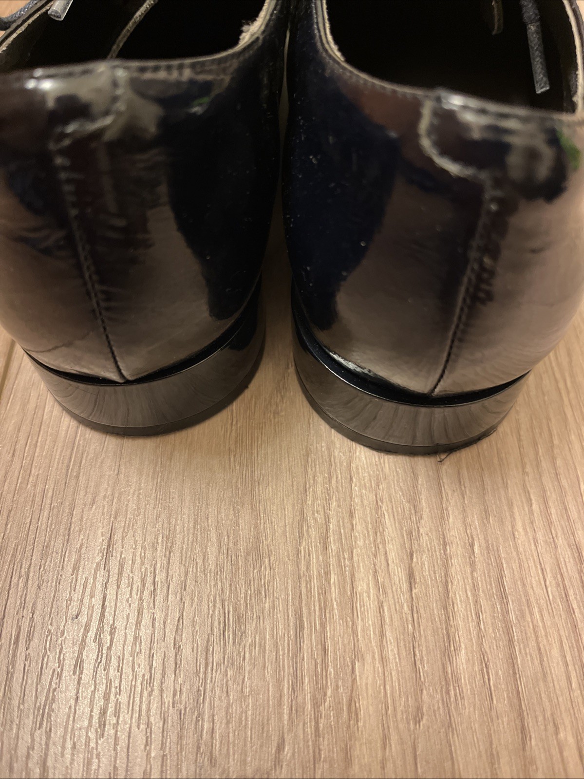 Dark Blue Patent Leather Oxford KissCat Woman’s Lace Up Shoes 37/6.5M