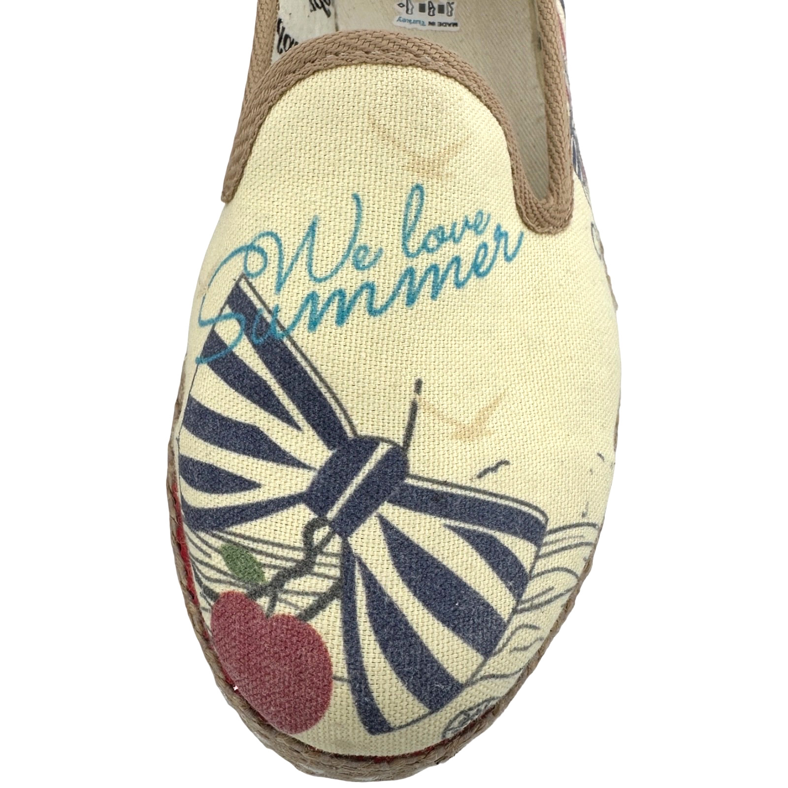 Goby Cartoon Girl Graphics We Love Summer Canvas Espadrille Sneakers Shoes 7.5