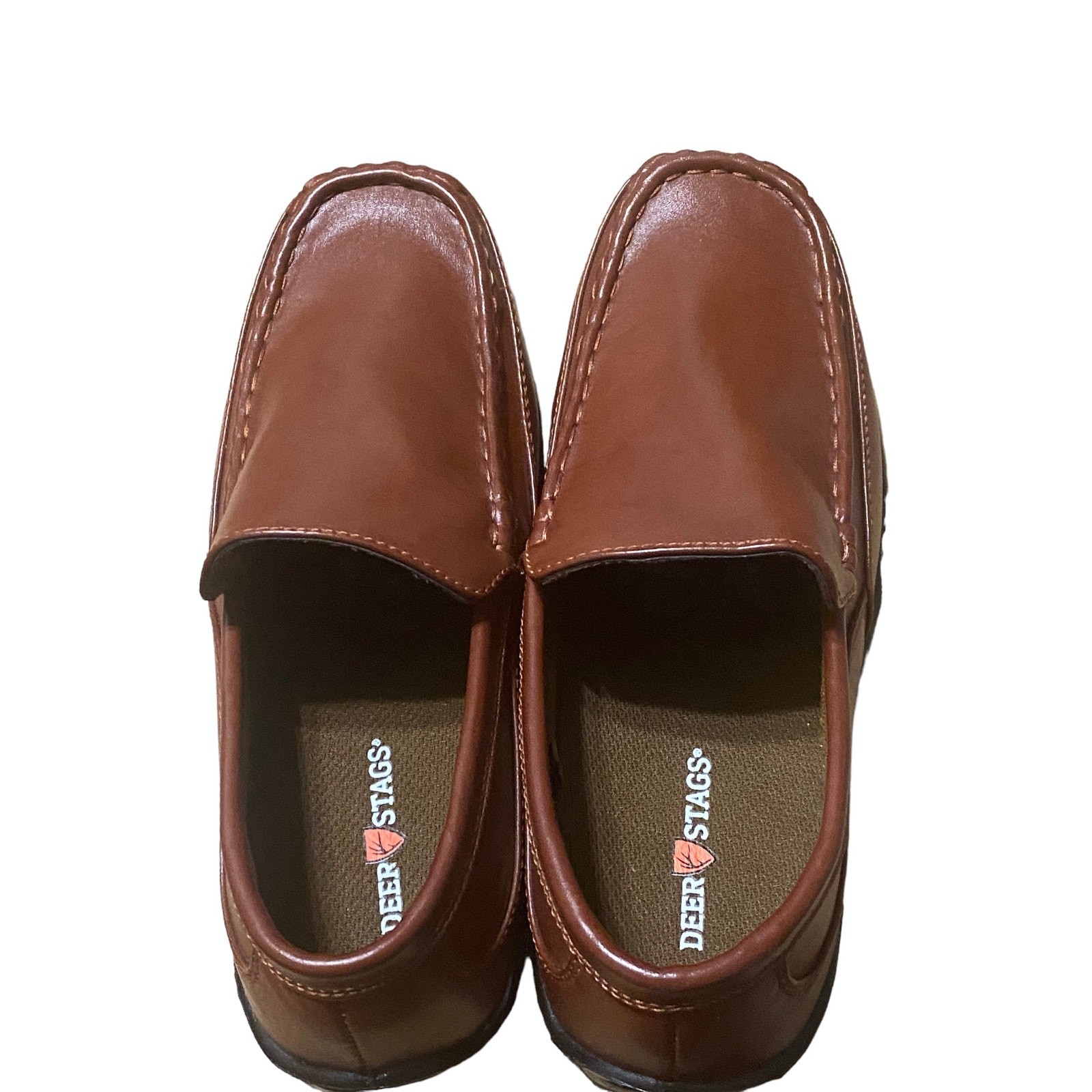 Deer Stags Driving Loafers Synthetic Leather Brown Size 7M