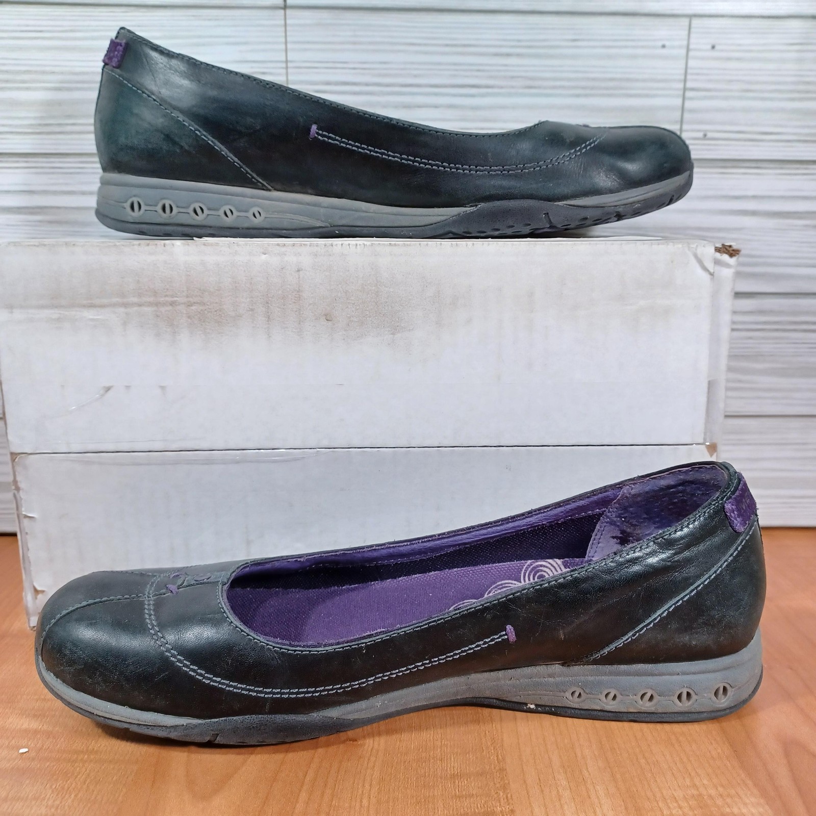 Merrell Charm Ballet Flats Womens 9 Black Leather Cushioned Lined Casual Walking