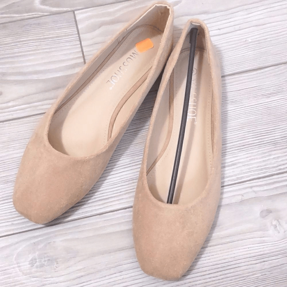 (58-4330) MUSSHOE Women’s Memory Foam Square Toe Flat Shoes Sz 9