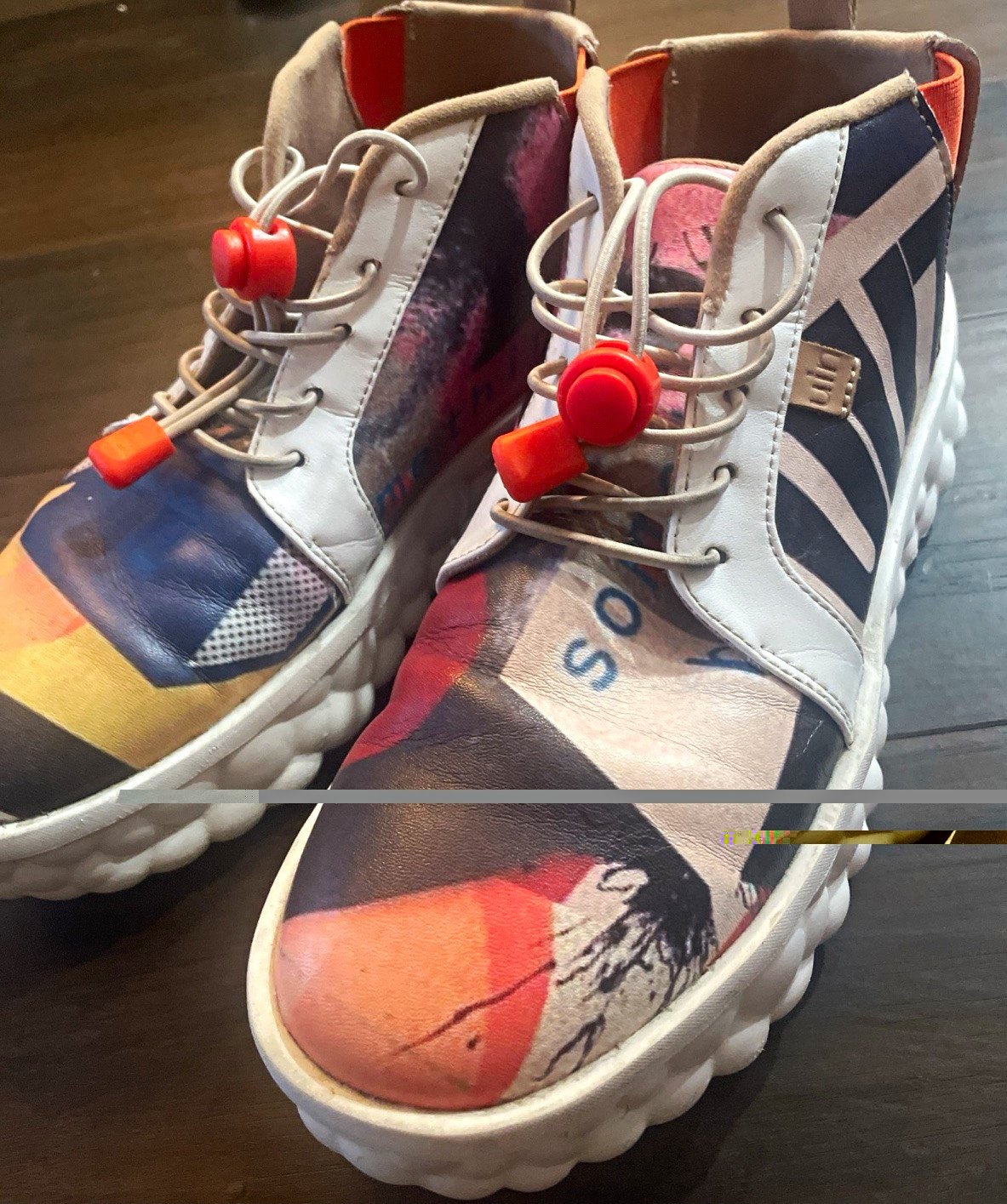 UIN Womens Back to 90’s Las Ramblas VIII Art Shoes. Bubble Sole Sneakers. Size 8