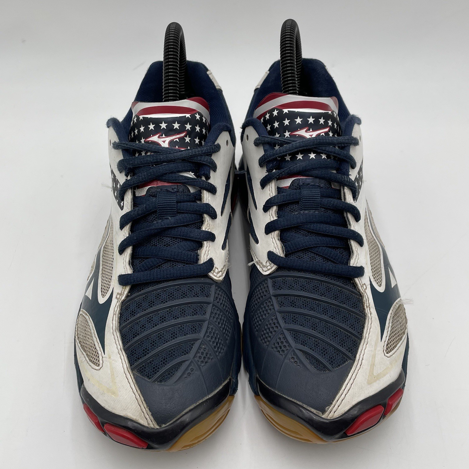 Mizuno Wave Lightning Z3 Womens Size 7 Volleyball Shoes USA FLAG Red White Blue
