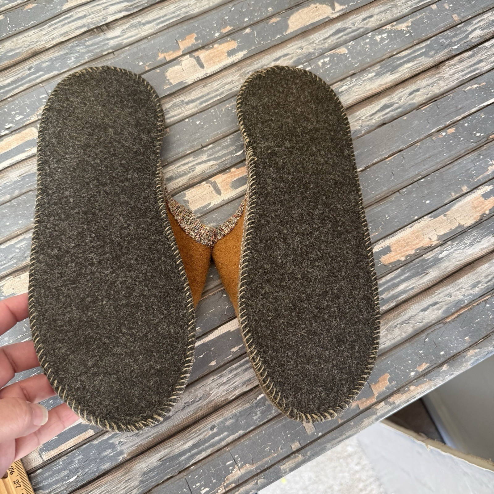 Wesenjak Tirol 100% Boiled Wool Slippers Brown Austria Size 42 US 10.5