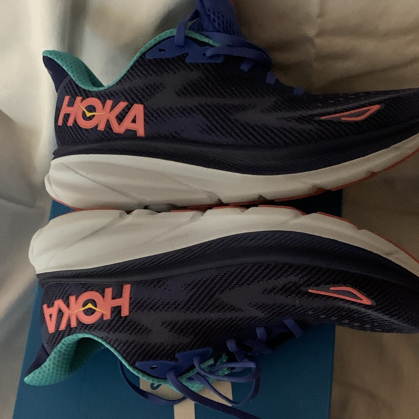 HOKA ONE ONE Clifton 9 Bellwether Blue/Women’s Mesh Running Shoes