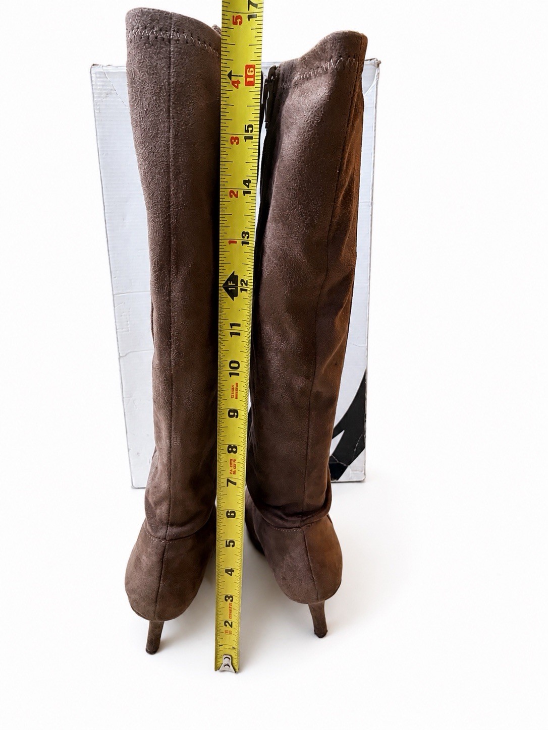 Nine West Women’s Richy Knee High Boots Size 5 Dark Brown Suede Pointed Toe
