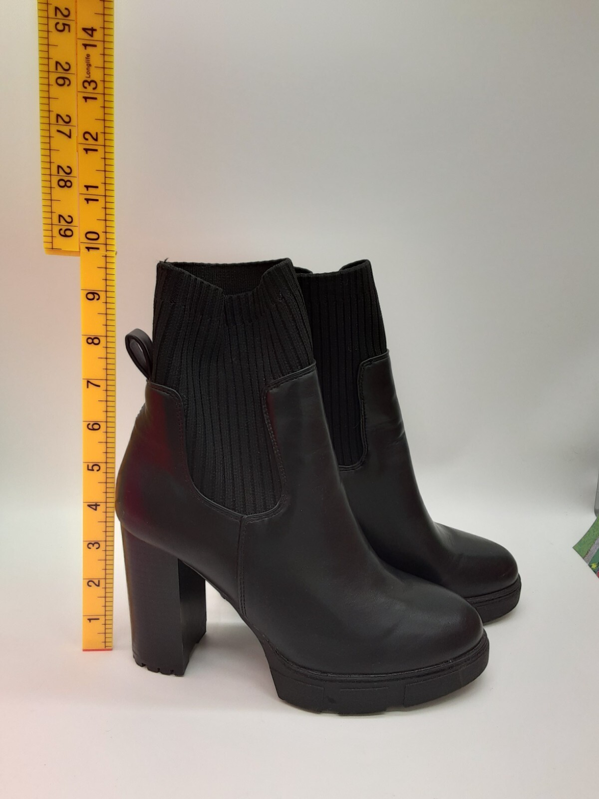 ID Required Women’s Boots Size 7m, Black, High Block Heel, Goth, Punk, New Age