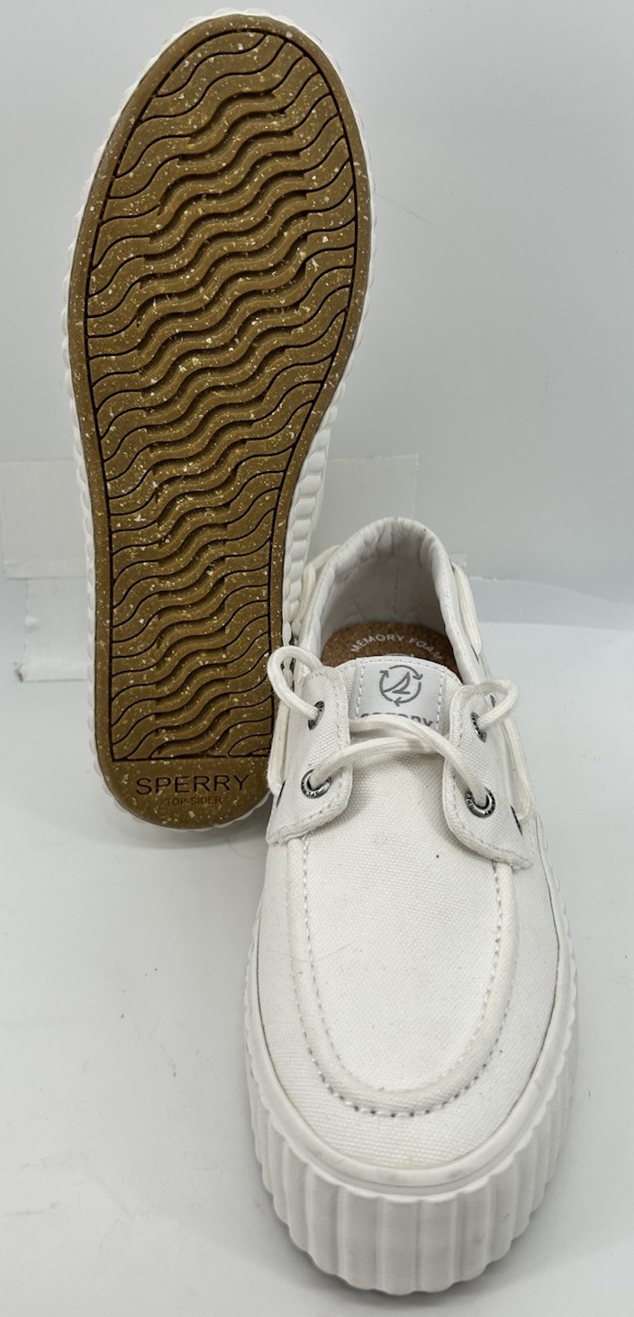 Sperry Seacycled Pier Wave Platform Sneaker White STS88788 Women’s 6.5 NEW