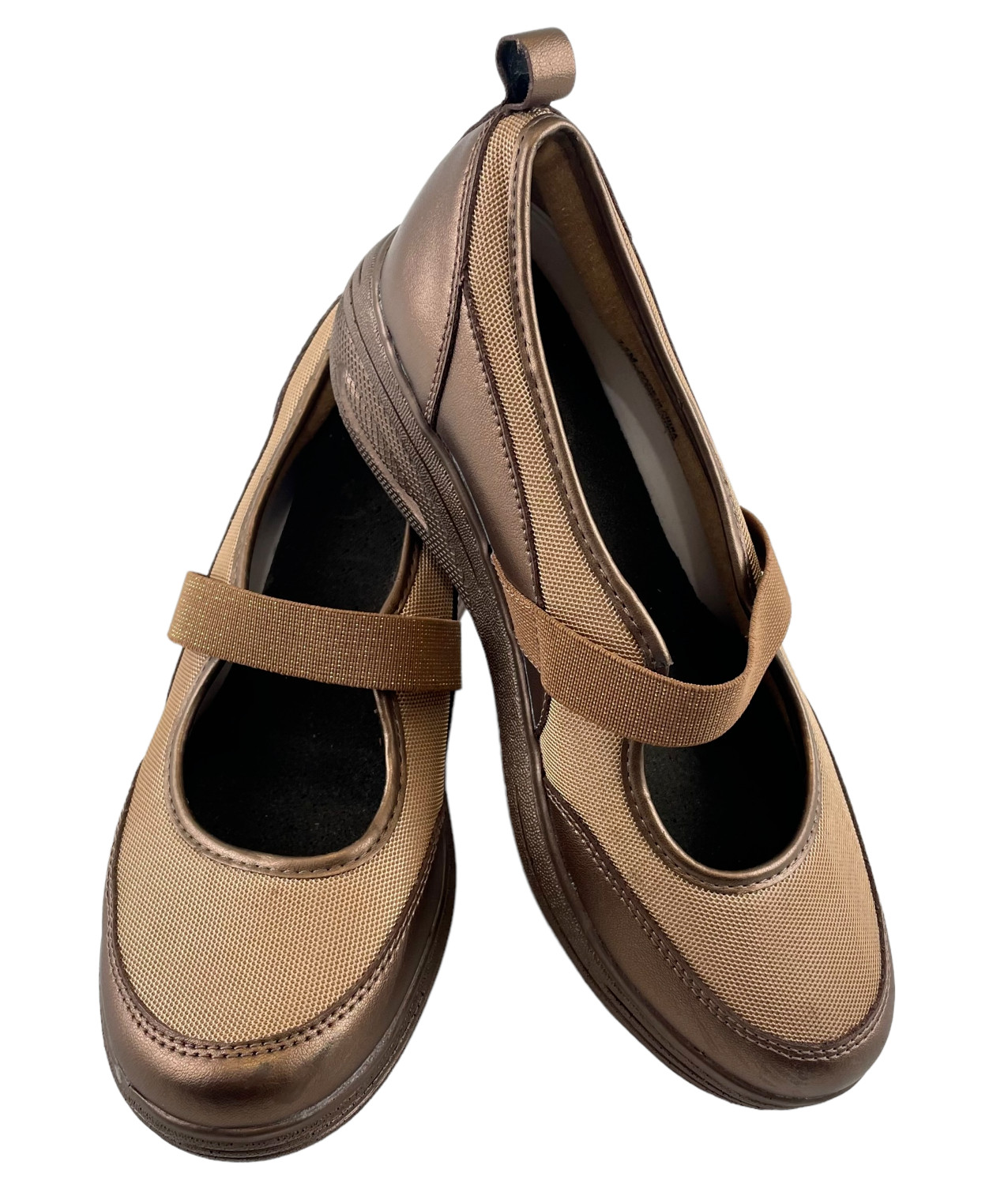 Grasshoppers Leather Mary Jane Slip On Shoes Womens 7.5M Gold