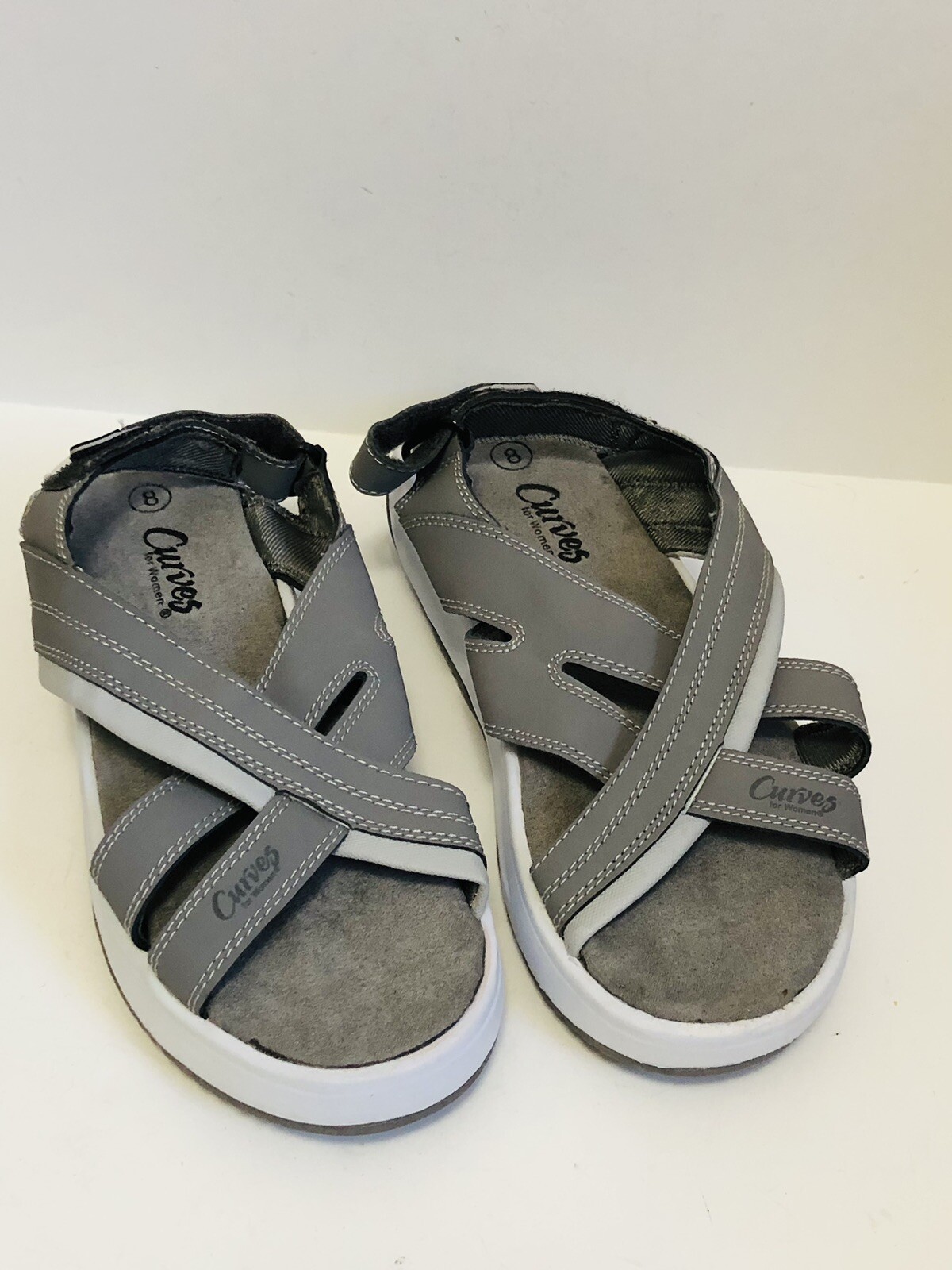 Curves Women’s Shape Up Sandals , Size 8,Rockers Exercise Toning Shoes Grey