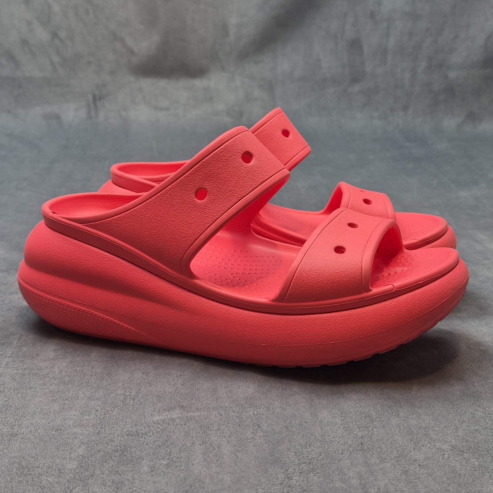 Crocs Classic Crush Sandal Peach Watermelon Platform Two Strap Women 207670