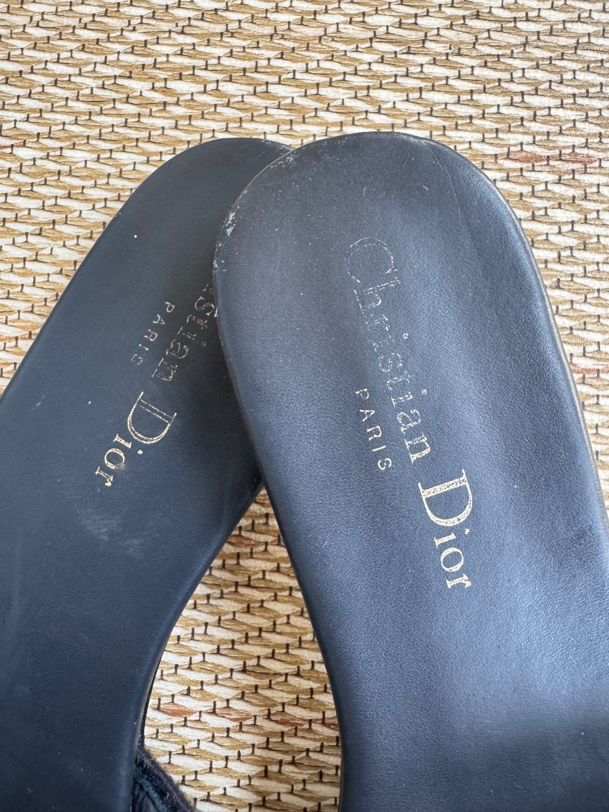 Christian Dior Dway Slide Sandals Blue Oblique Canvas Women’s EU 38 US 7.5 Made