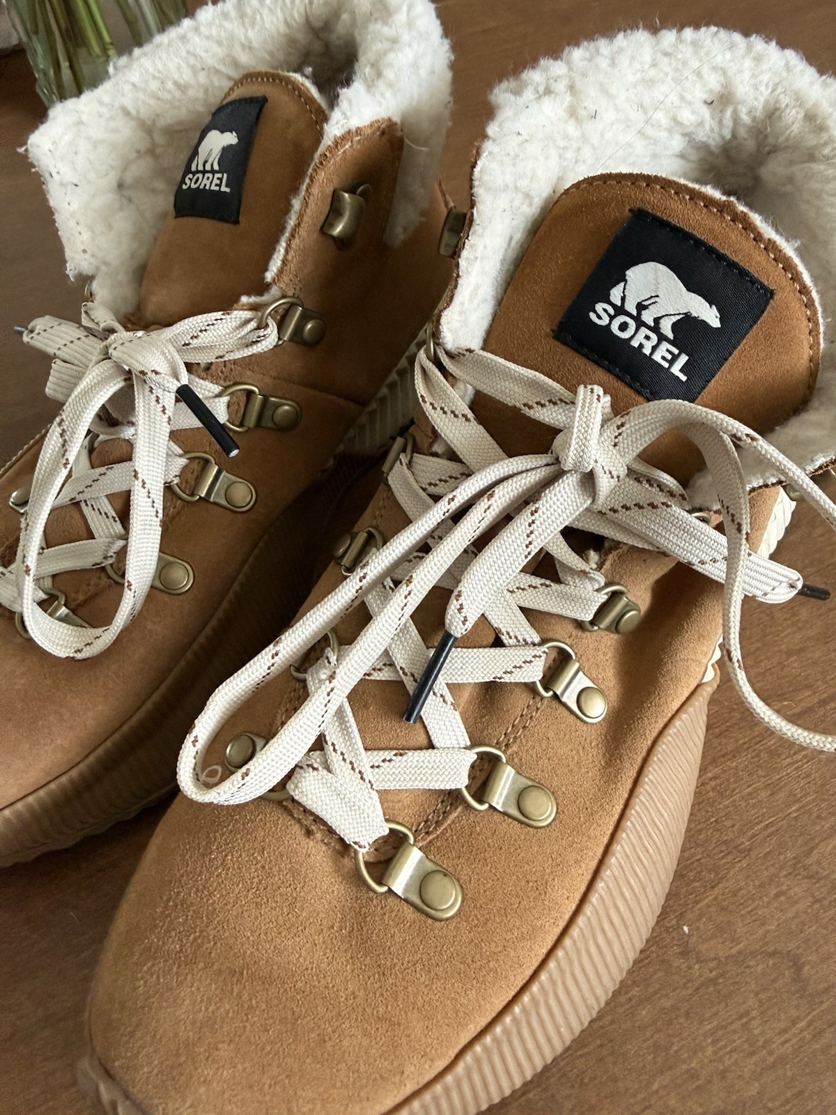Sorel Cream Shearling-Lined Women’s Boots