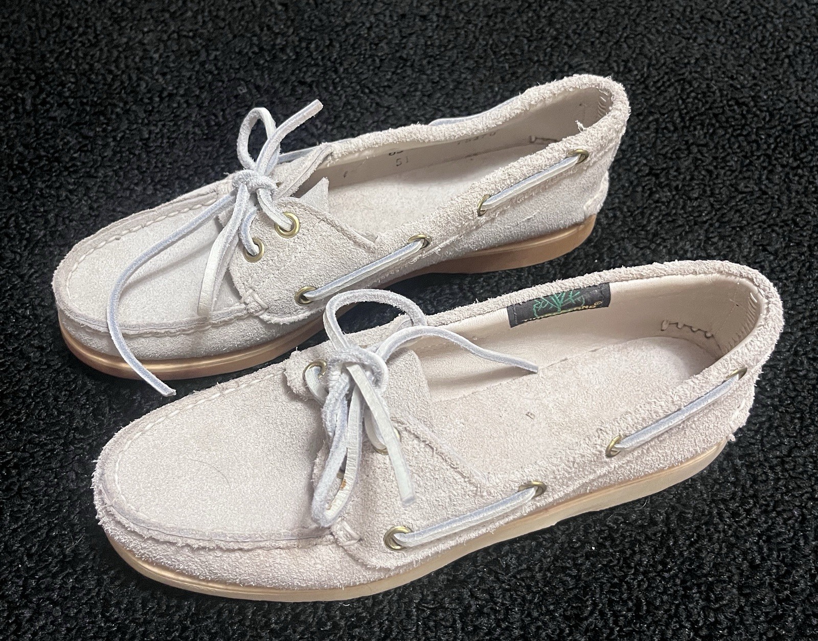 Timberland Women’s Boat Shoes 6.5 M Beige Suede Made USA Vibram Sole 503104