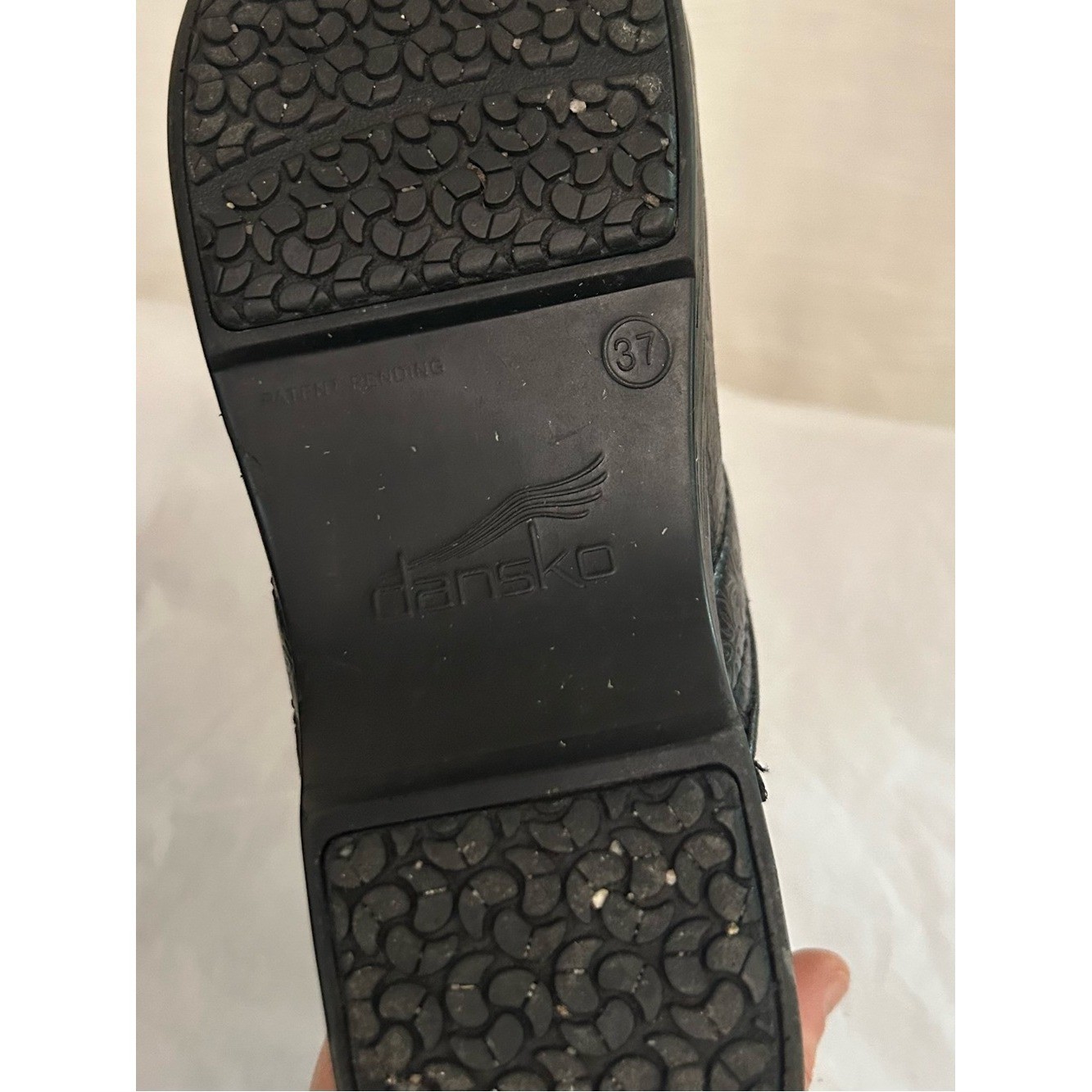 Dansko Black Leather Slip-On Clogs