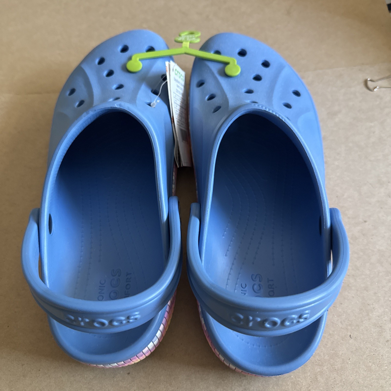 CROCS Baya Band Blue Multicolored Midsole M12 W14 – New