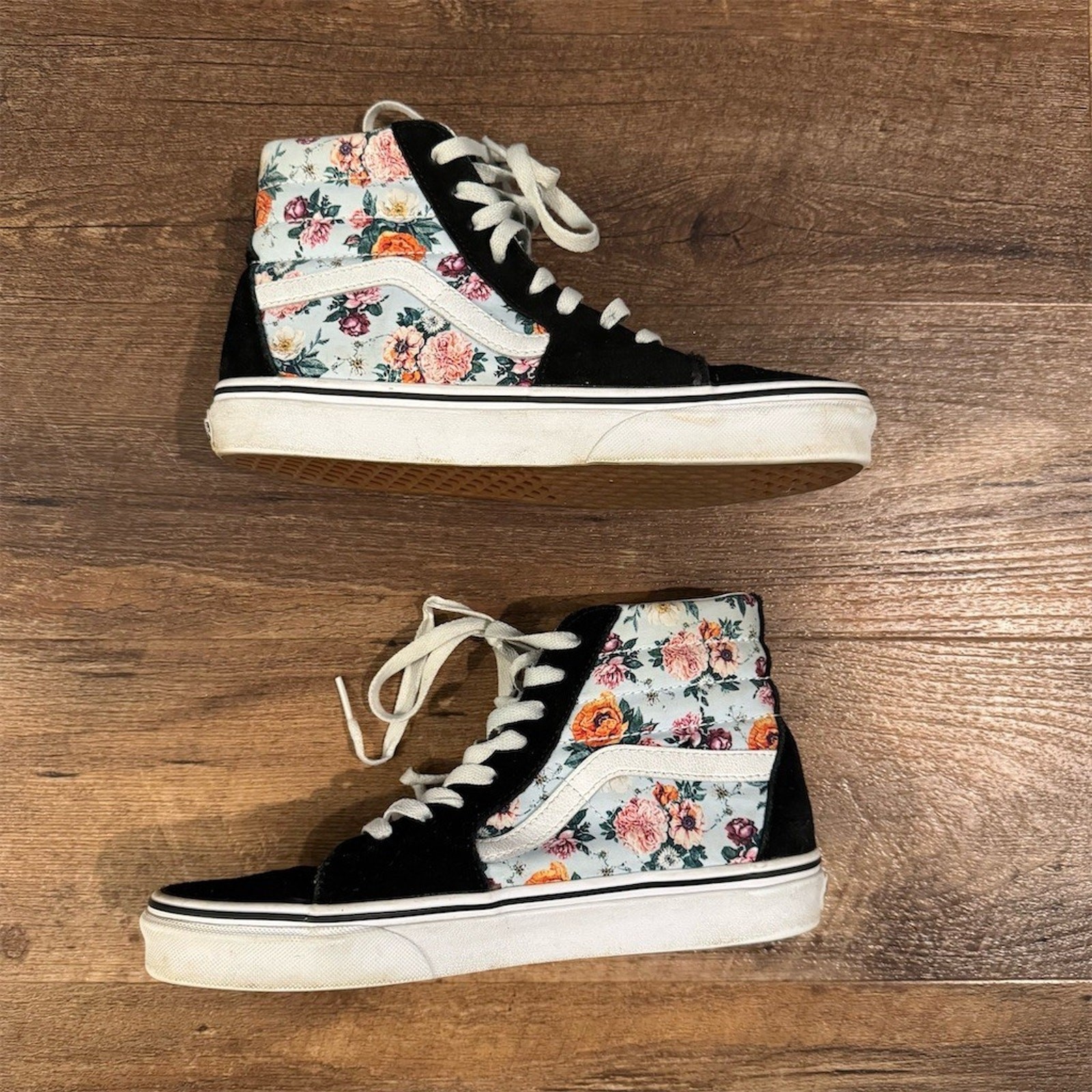 Vans Sk8-Hi Garden Floral High Top Sneakers Padded Collar Women 8.5 Men 7 READ