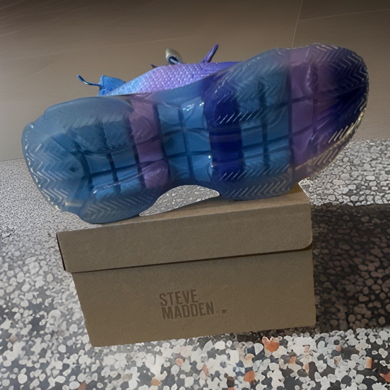Steve Madden SM.NY90 Purple Blue Ombré Slip On Athletic Shoes JR Miss Sz 5 ~NIB~