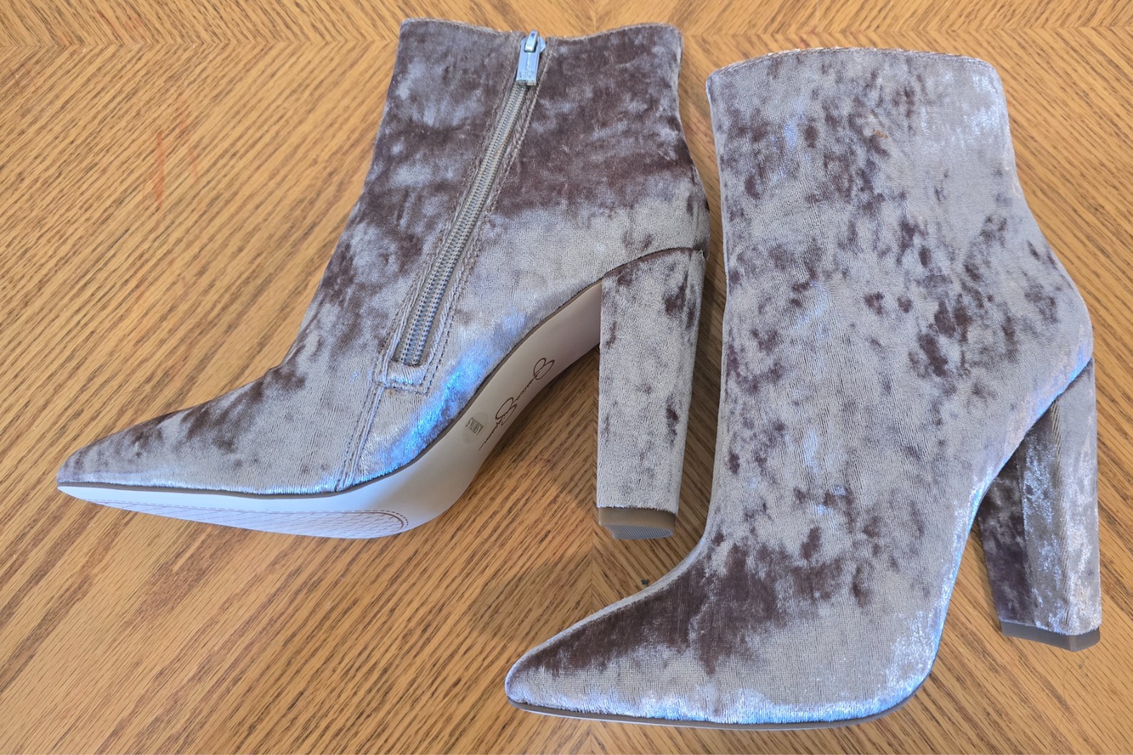 Jessica Simpson Teddi Ankle Boots Booties Cashmere Mauve Velvet sz 6.5 New