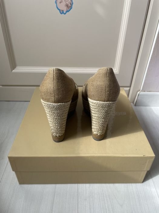 Women Sergio Rossi Heels Khaki Textile 37.5