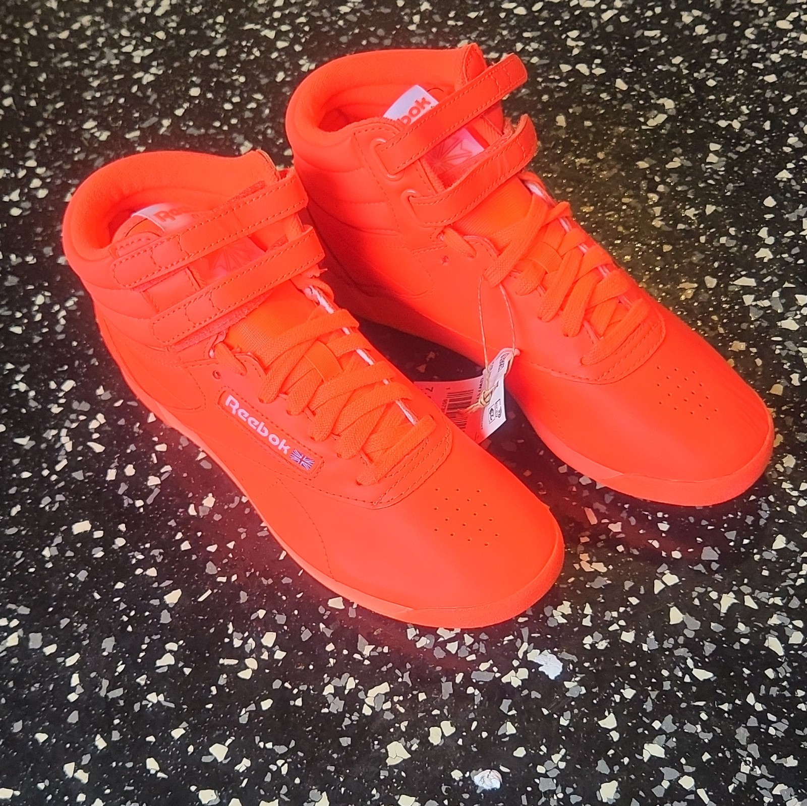 Reebok Freestyle Orange Flare W Women’s Leather Lace-Up Mid Top Sneakers GW7171