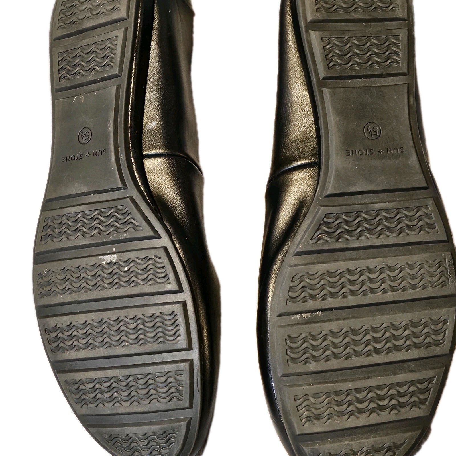 Sun+Stone Microfiber Eliana Black Ballet Flats Retro Size 5 1/2 Casual Workwear