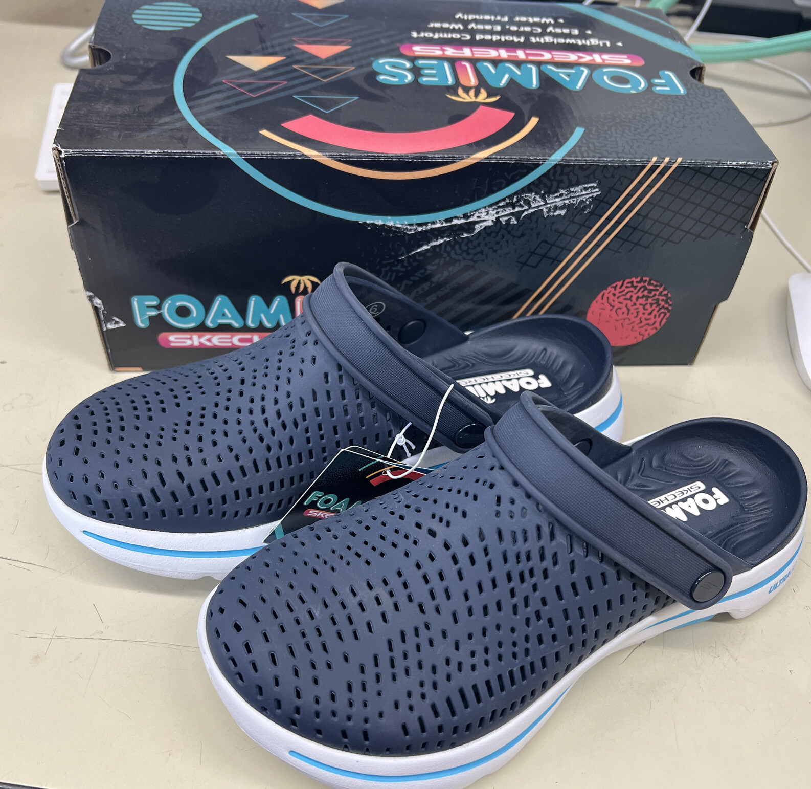 Skechers Go Walk 5 Astonished Foamies Womens Size 6 Clog 111103 Navy Blue