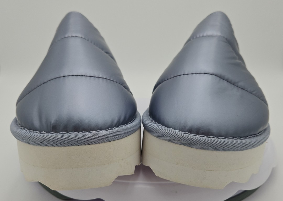 MAEVE Anthropologie Sz W/Medium Puffy NEW Platform Slippers Silver Metallic NWOB