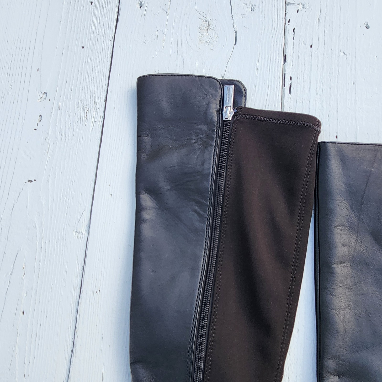 Michael Kors MK Bromley Black Leather Knee High Boots US 5 EU 35