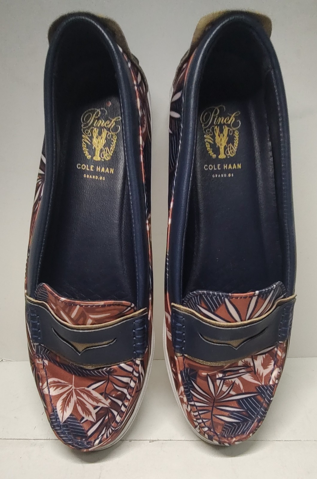 Cole Haan Pinch Weekender LX Loafers Tropical Print Navy Penny Loafer Women’s 9B