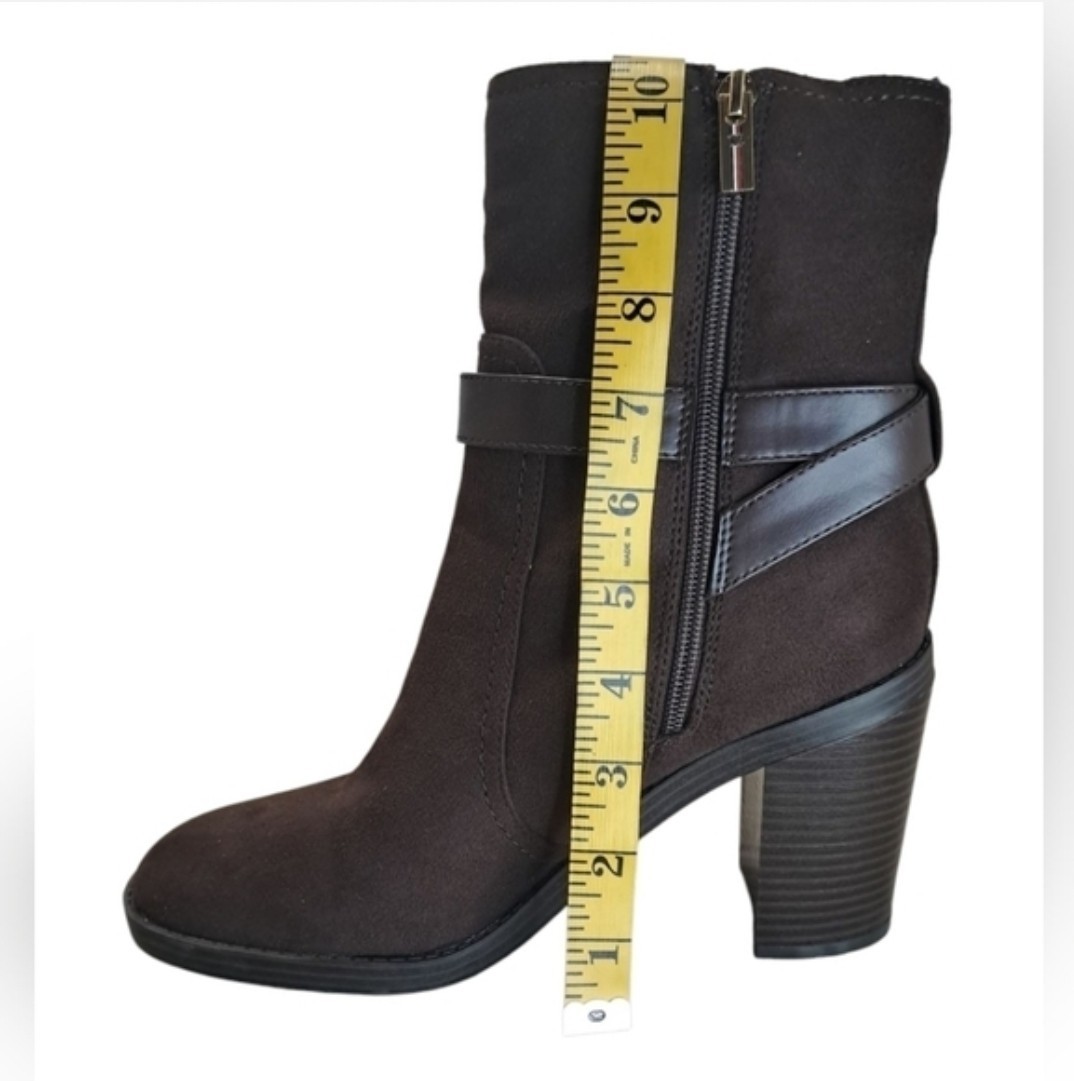 Tommy Hilfiger Owen 2 Brown Synthetic Ankle Boots Zip Buckle US 10 M