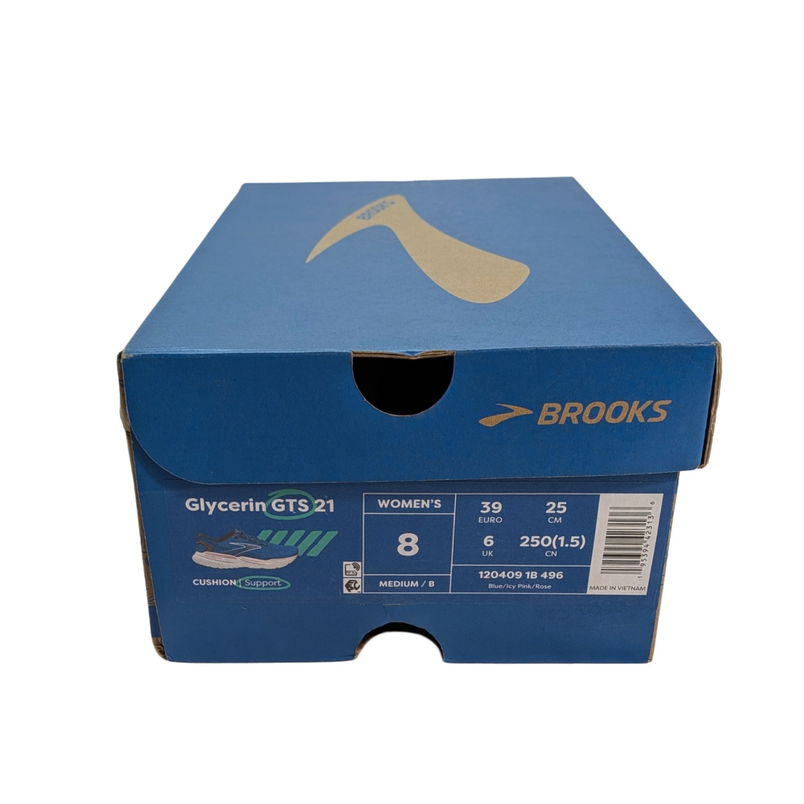 Brooks Glycerin GTS 21 Women 8 B Blue Pink Support Running Shoes