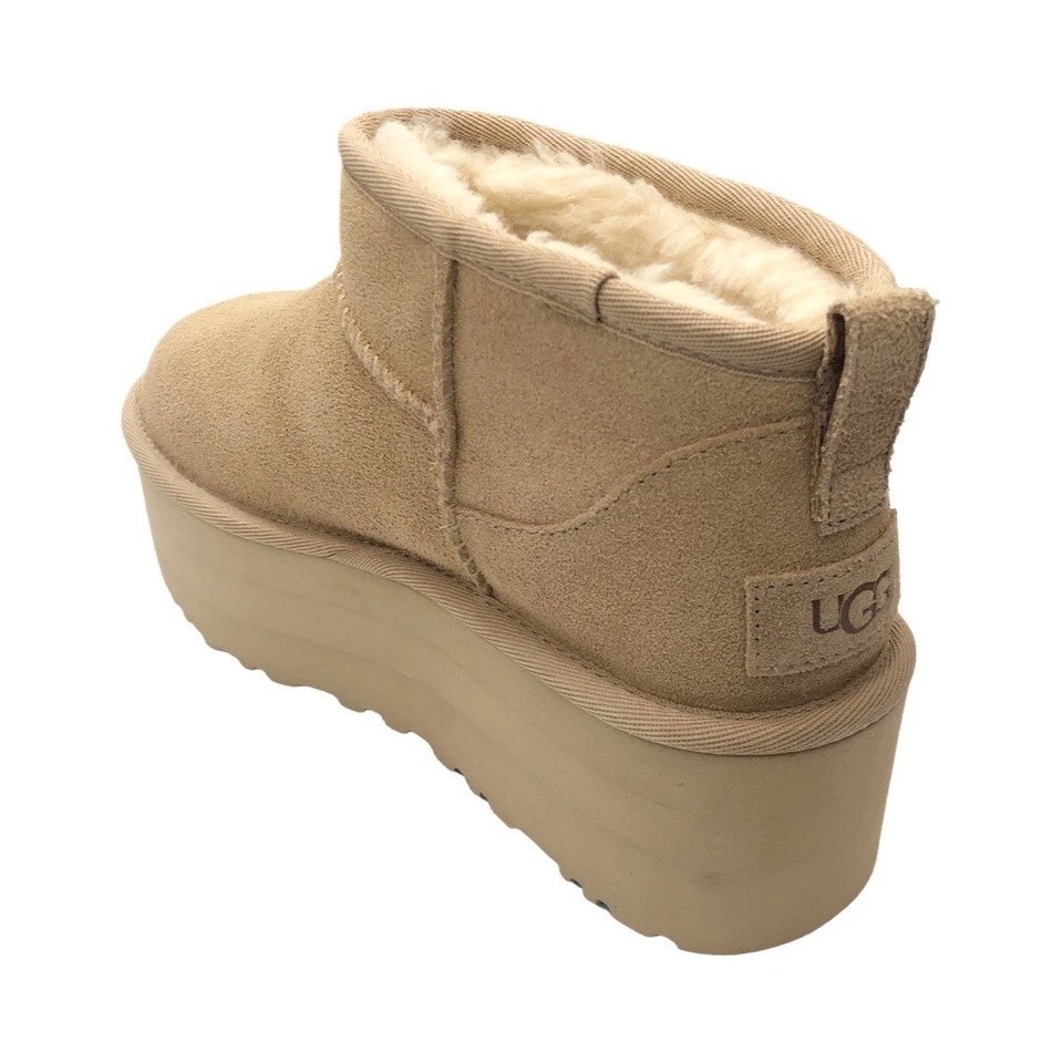 UGG Women’s Classic Ultra Mini Platform Driftwood Boots 1135092 Size 12