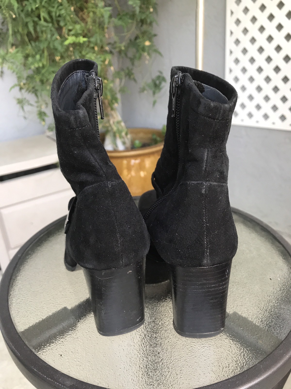 IDA MARCHINI $203 Made in Italy Womens Black Suede Ankle Boots Sz 35.5 / US 6