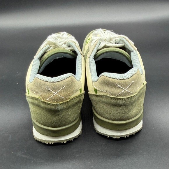 INKKAS Cactus Print Sneakers Women Size 7 US Women 5 US Men Green Tan Lace Up
