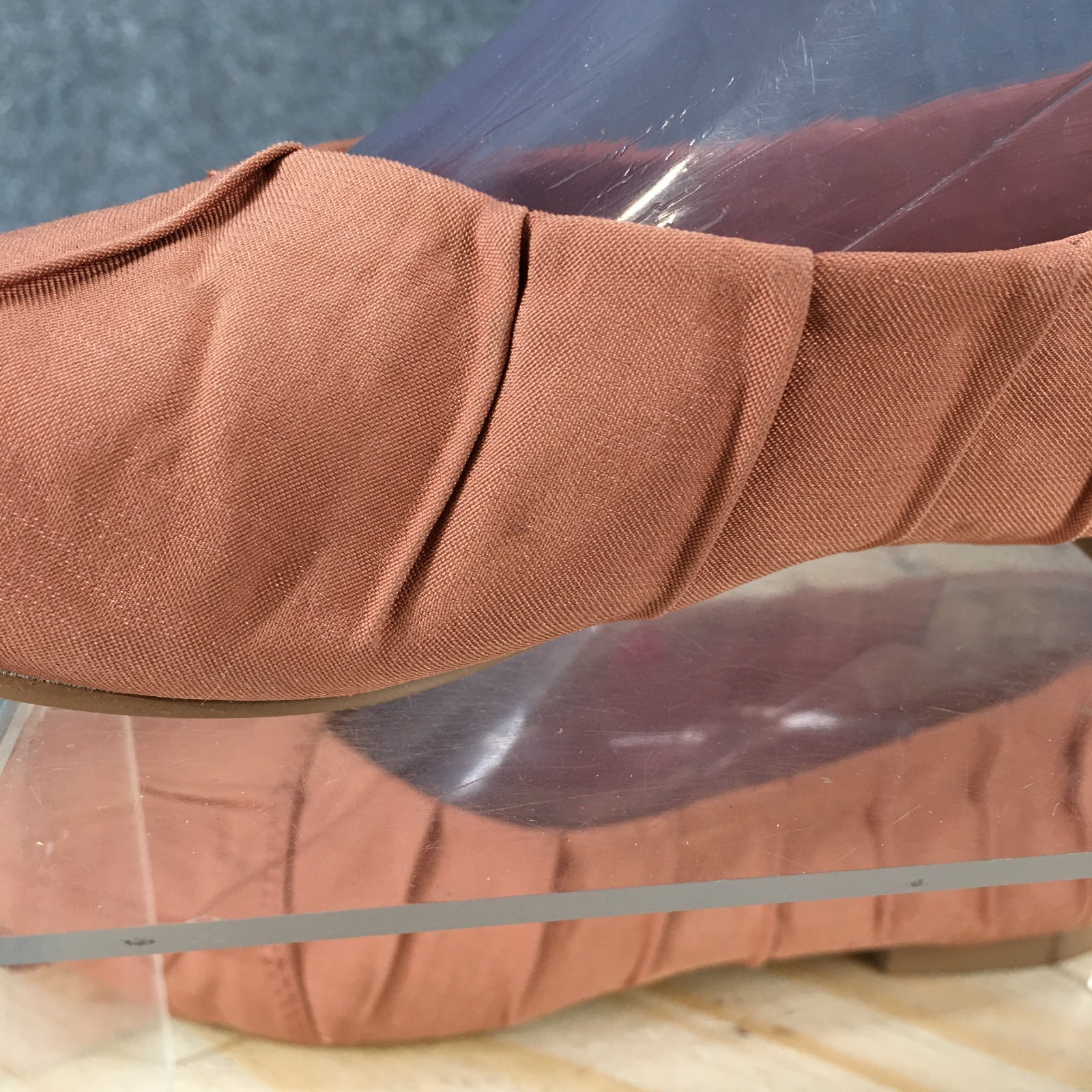 Korks Shoes Womens 6 M Palmer Casual Slip On Pleated Ballet Flats Orange Fabric