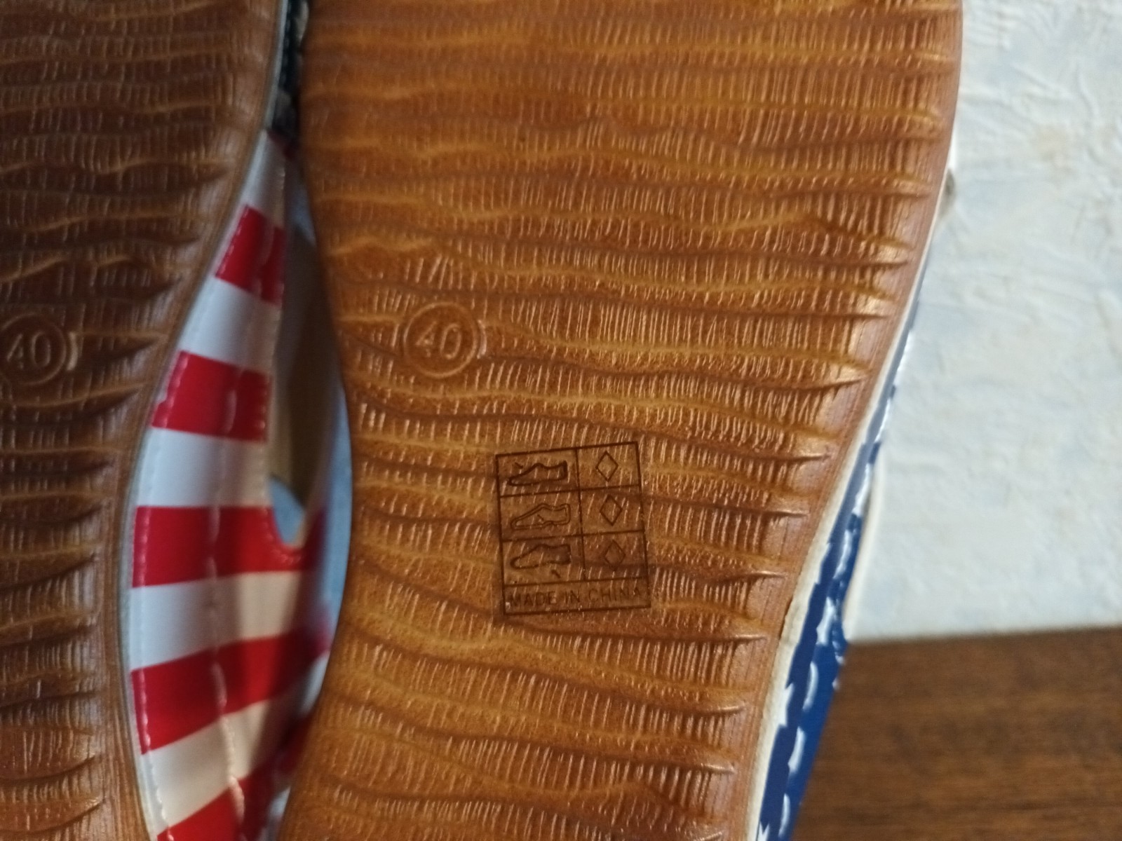Women’s Open Toe Sandals color of the U.S. flag Sz 8,5 /UK 6,5 / EUR 40 NEW