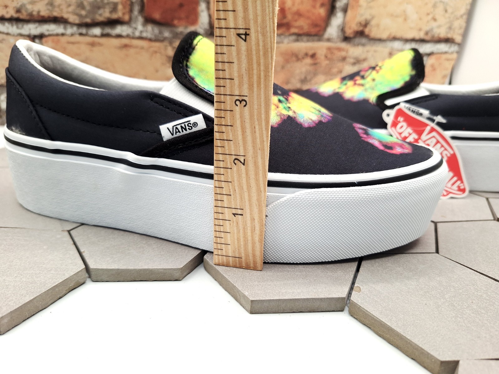 Vans Classic Slip-On Platform Stack Tie Dye Black Women’s 8.0 / Girls GS Sz 6.5